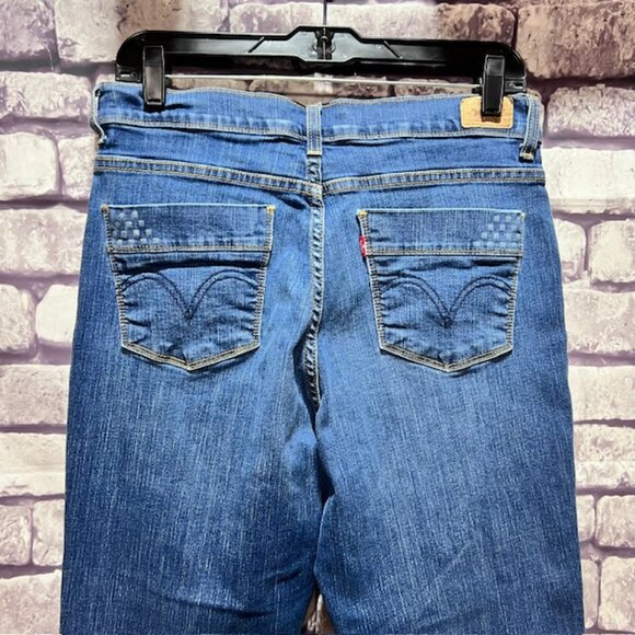 Levi Blue Perfectly Slimming Straight Leg Jeans Size 10 - Picture 7 of 9